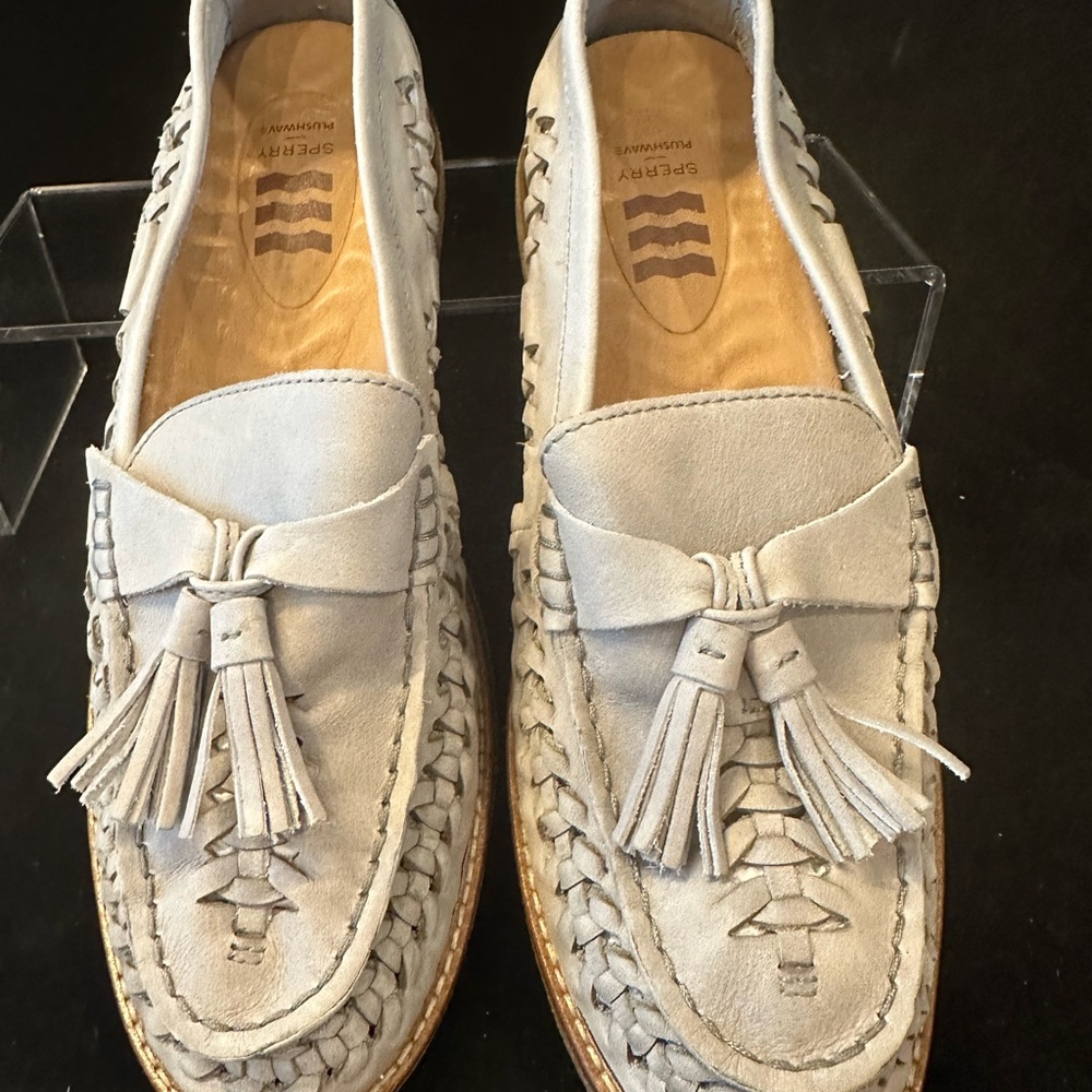 Sperry Light Gray Tassel Loafers